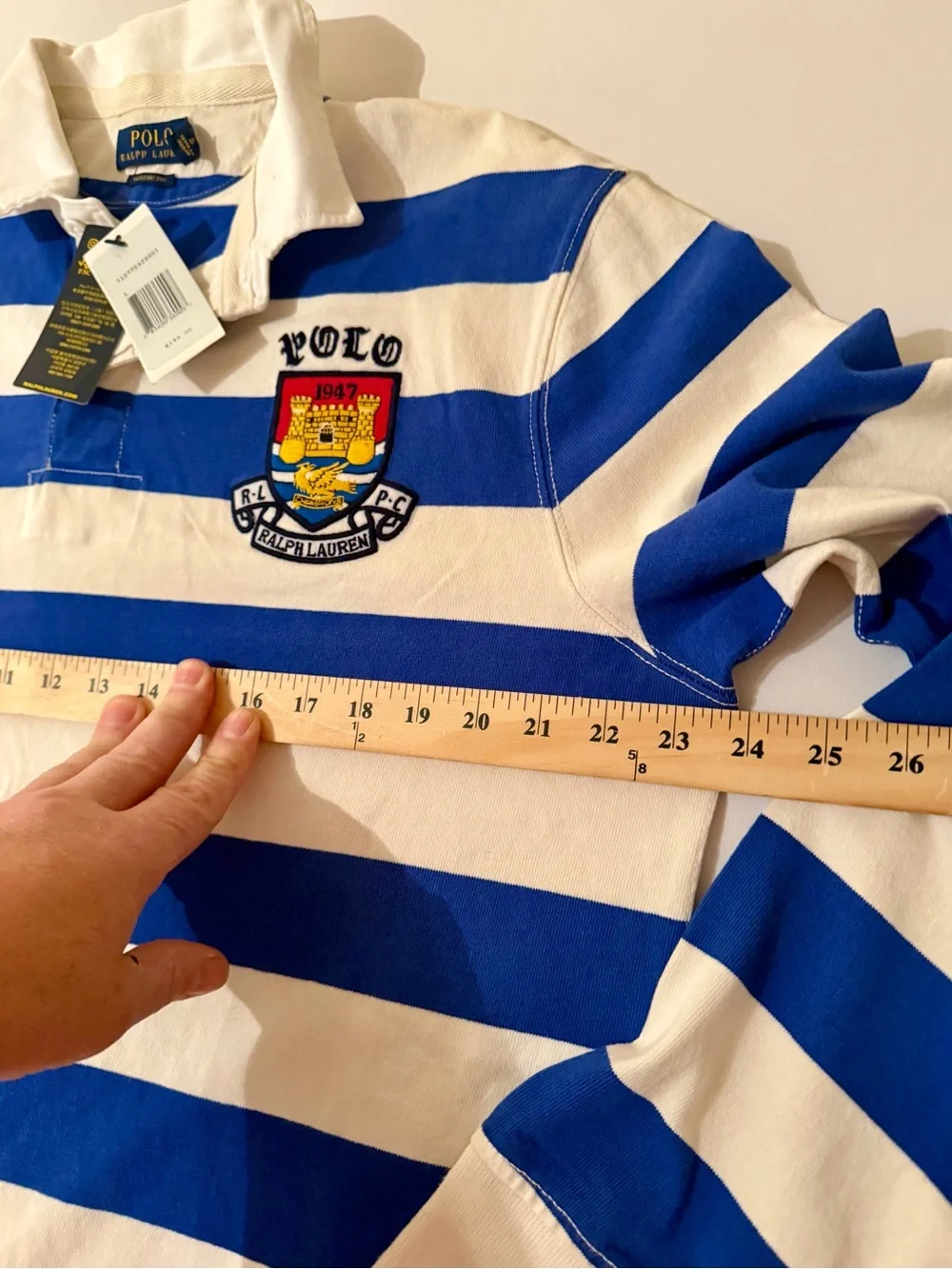 Polo Ralph Lauren RLPC 1947 Cotton Twill Rugby Shirt Men’s L Large New NWT
